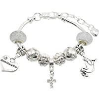 Pulsera con mensaje de confirmación para niñas con caja de regalo y tarjeta de confirmación- con mensaje a elegir